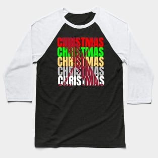 X colourful Christmas Baseball T-Shirt